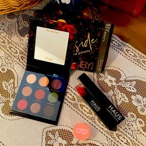 bundle Haus laboratories lipgloss, IBY beauty eyeshadow palette tart lip therapy